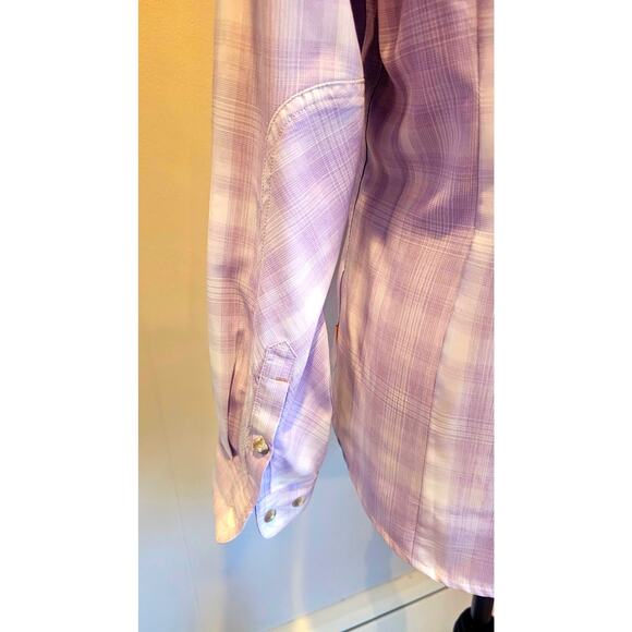 Orvis Purple White Work Flat Creek Button Up Shirt Blouse, New. Woman's Sz S - Picture 6 of 10